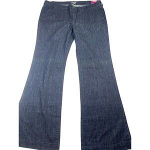 Old Navy The Flirt Trouser Jeans Women's 16 Long Blue Denim Mid-Rise Wide Leg